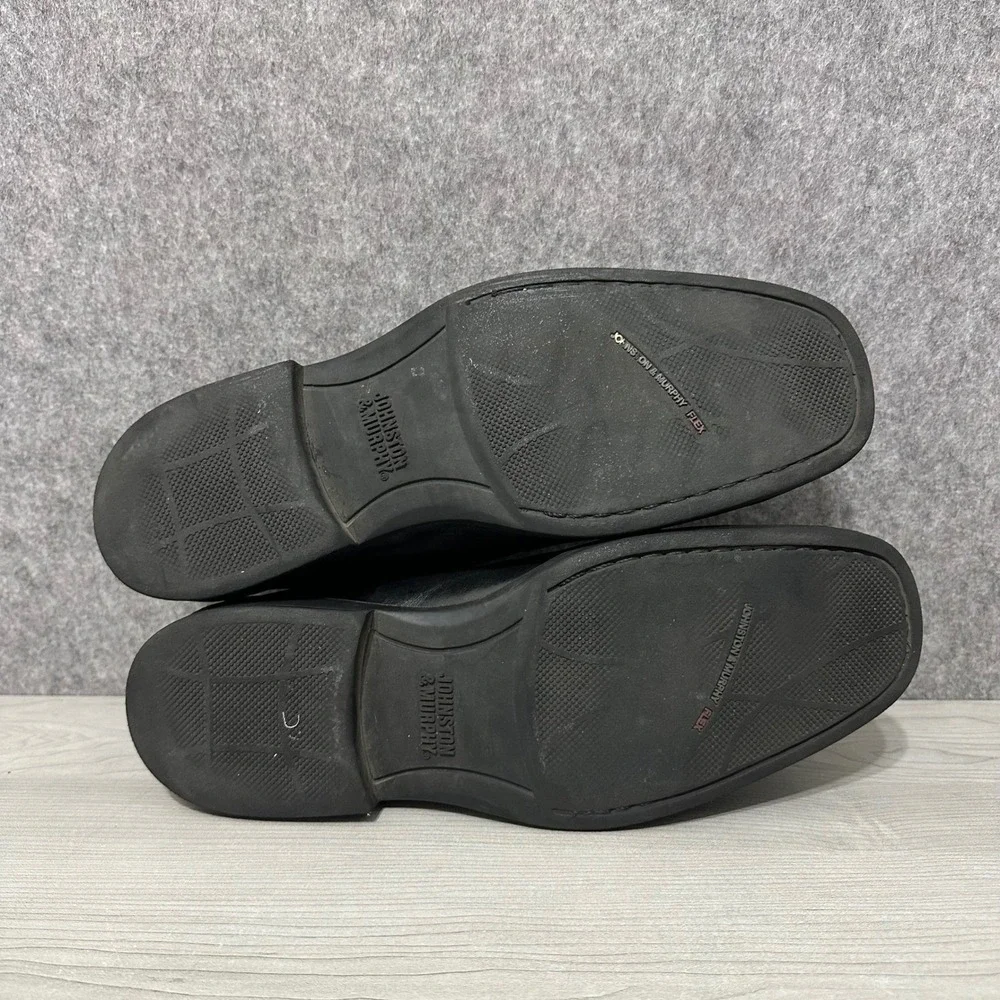 Johnston & Murphy Sheepskin Slip On Dress‎ Shoes Mens Size 13 Black Leather